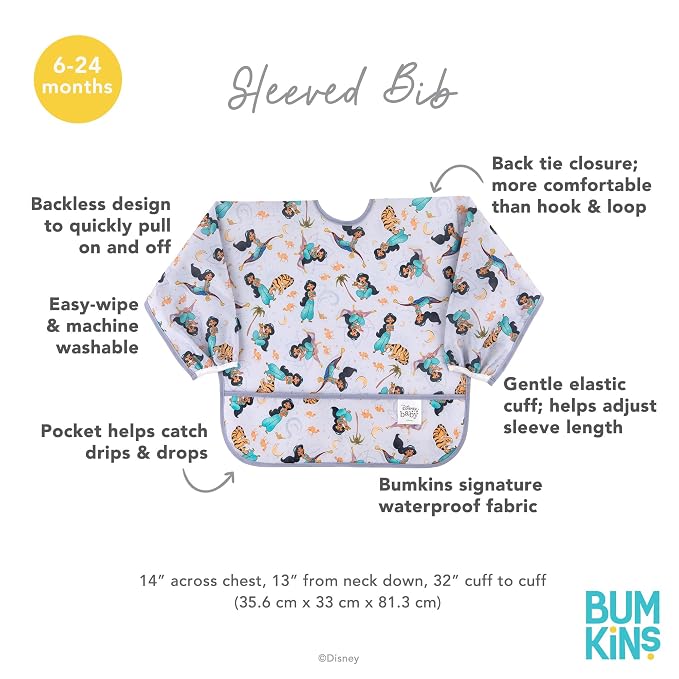 Bumkins Disney Sleeved Bib for Girl or Boy, Baby and Toddler for 6-24 Mos - Image 5