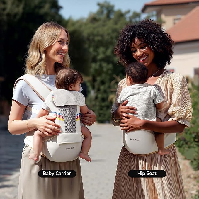 Baby Carrier with Hip Seat, BeBeBus 2-in-1 Ergonomic Newborn to Toddler Carrier - Image 7
