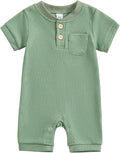 Kuriozud Newborn Infant Unisex Baby Boy Girl Clothes Button Romper Jumpsuit by Kuriozud