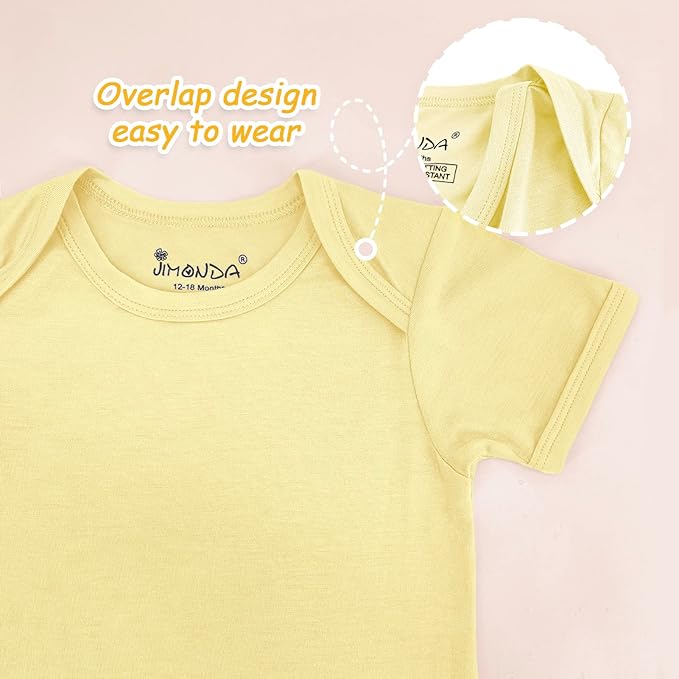 Jimonda Baby Bodysuits Rayon from Bamboo Short Sleeve Baby Boys Girls Rompers - Image 5