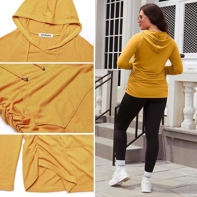 GINKANA Maternity Hoodie Long Sleeves Shirts Casual Maternity Top Pregnancy - Image 6