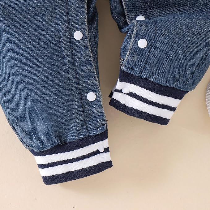 Baby Boy Clothes Fall Winter Outfits Long Sleeve Striped Romper Cute Cartoon - Image 6
