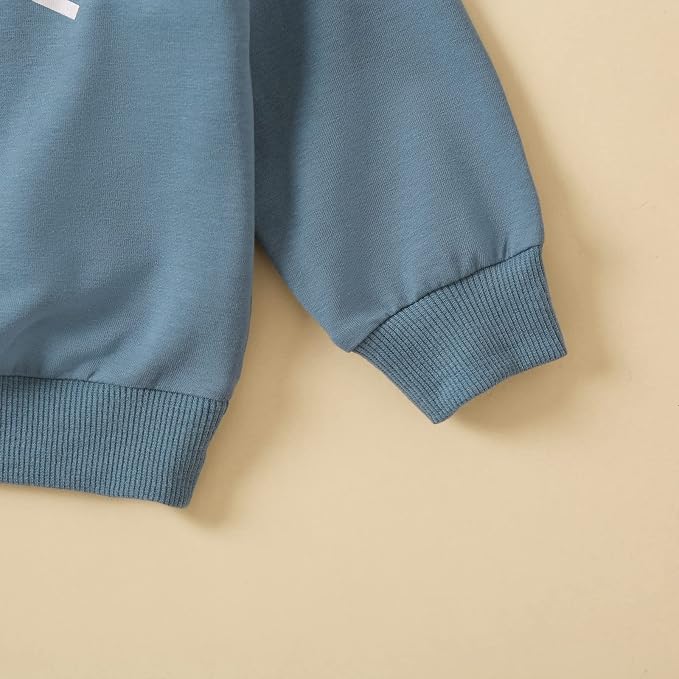 Toddler Baby Boy Clothes Solid Color Long Sleeve Crewneck Sweatshirt Top Casual - Image 4