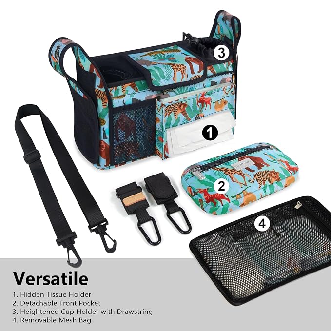 TOPDesign Universal Baby Stroller Organizer, Stroller Caddy - Image 2