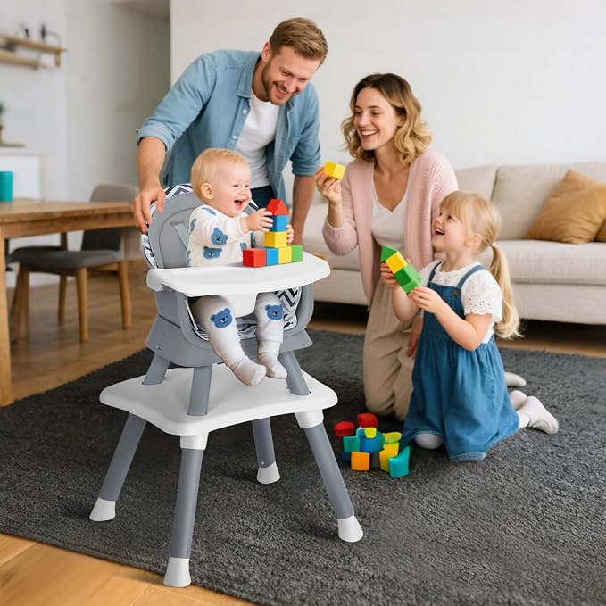 Baby High Chair, 8 in 1 Convertible Highchairs - Image 6