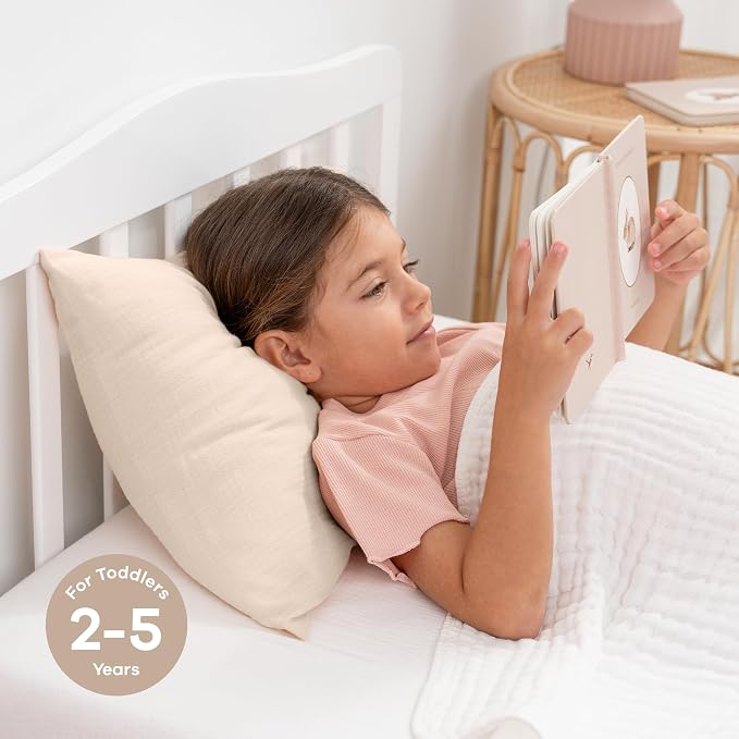 Comfy Cubs Toddler Pillow with Muslin Pillowcase, 13 x 18 in - Image 4