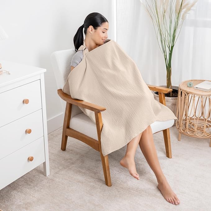 Comfy Cubs Muslin Nursing Cover, 100% Muslin Breastfeeding Cover - Image 2