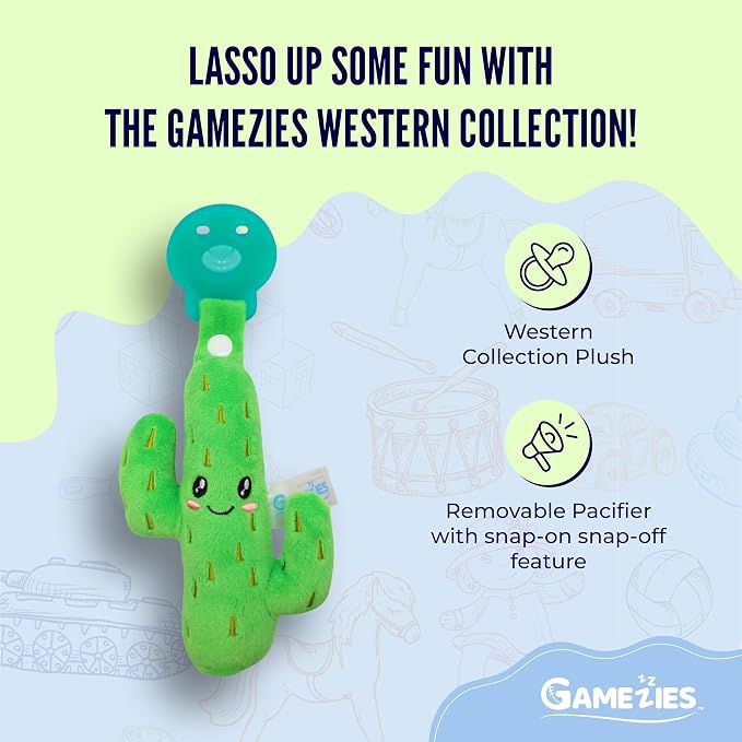Gamezies Baby Boy and Girl Silicone Cactus Plush Pacifier - Image 2