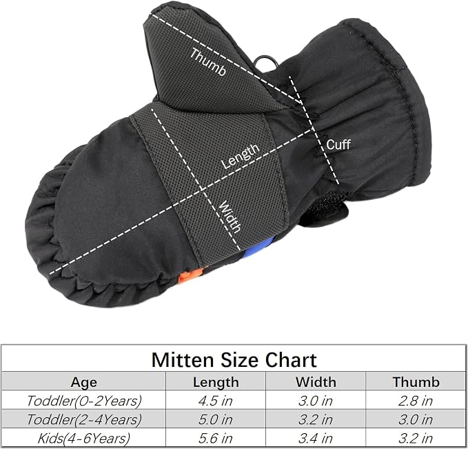 F Flammi Toddler Kids Snow Mittens - Image 7