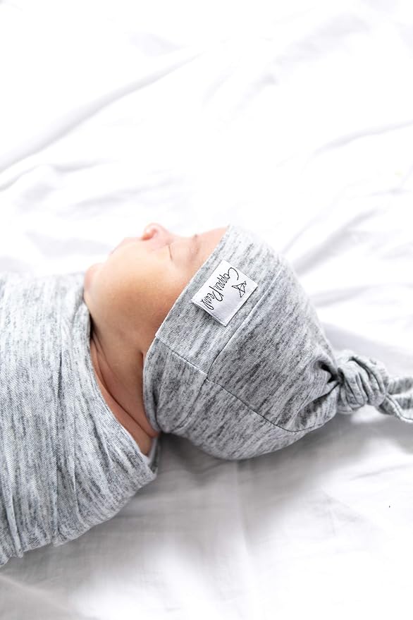 Copper Pearl Baby Beanie Hat Top Knot Stretchy Soft Asher - Image 4