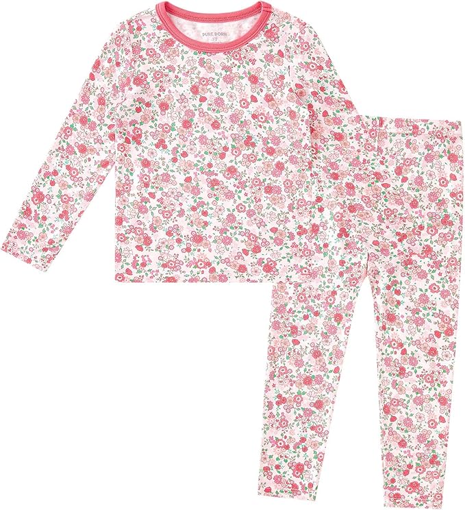 pureborn Baby Toddler Kids Viscose from Bamboo Pajamas Set Pjs 2pcs 18M-8Y by pureborn