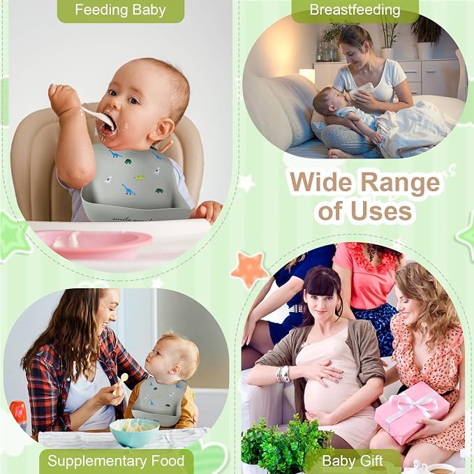 Accmor Silicone Baby Bibs, Waterproof Soft Bibs - Image 7