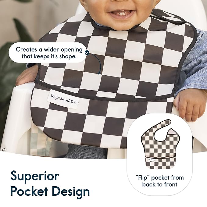 Tiny Twinkle Mess Proof Baby Bibs - Image 4