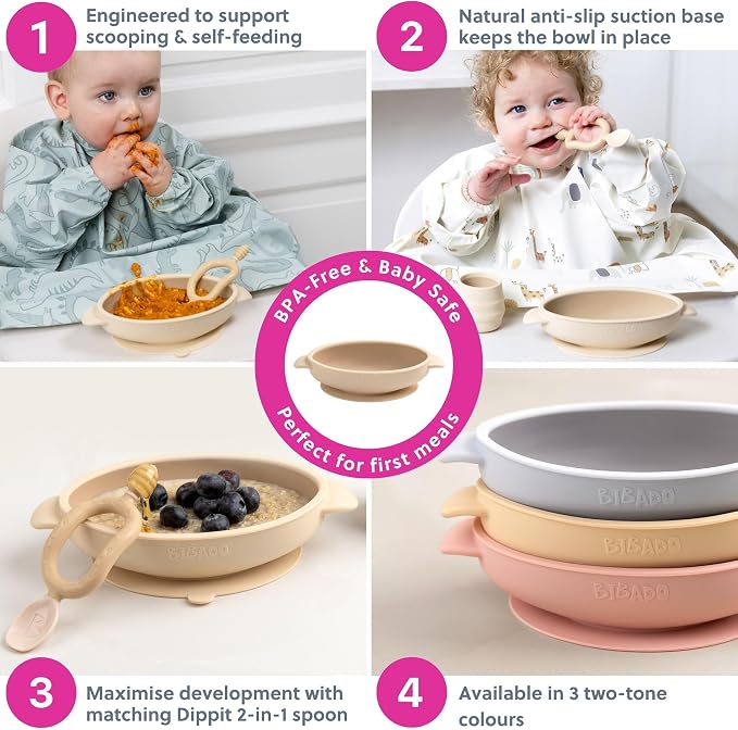BIBaDO - Silicone Baby Bowl - Stay Put Suction Bowl - Oval Shape - First Meals - Image 6
