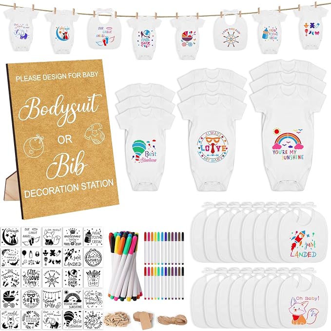 Pydeeirom 151 Pcs Baby Shower Game Decorations Kit by Pydeeirom