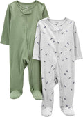 Simple Joys by Carter's unisex baby 2-pack 2-way Zip Textured Sleep and Play by SimpleJoysbyCarters