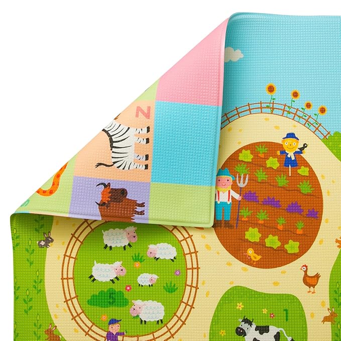 Baby Care Play Mat 73’’ x 49’’ Original One-Piece Reversible Rollable - Image 4