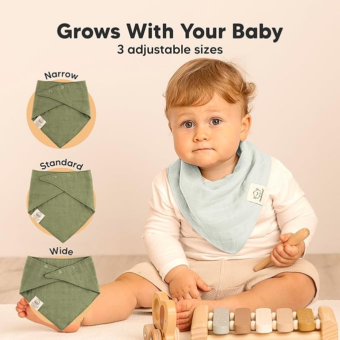 8-Pack Muslin Baby Bibs for Boys, Girls - Image 4