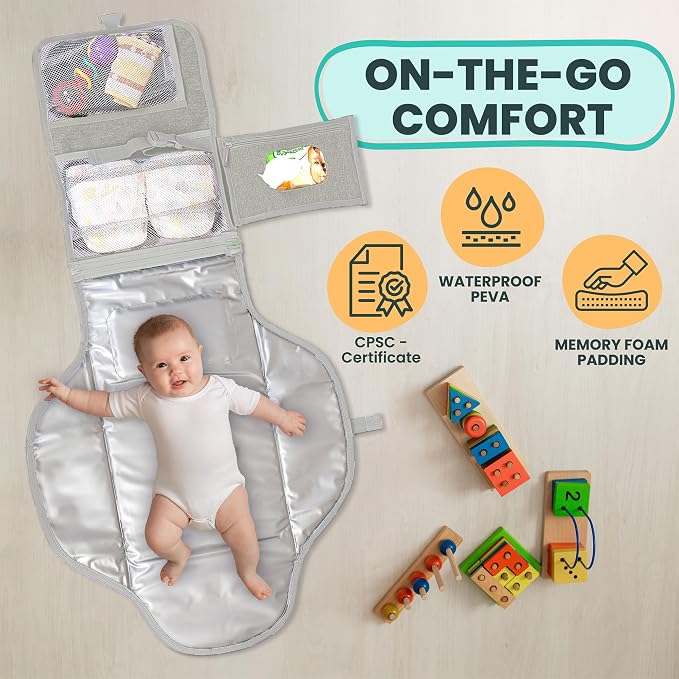 Portable Changing Pad for Baby, Travel Diaper Changing Pad for Newborn - Image 4