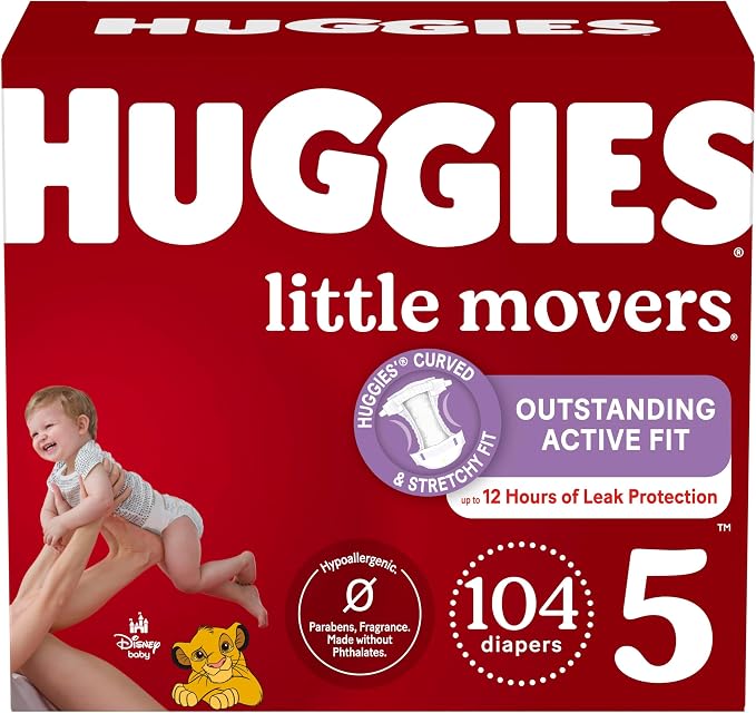 Huggies Size 5 Diapers, Little Movers Baby Diapers, Size 5, Packaging May Vary by Huggies%C2%AE