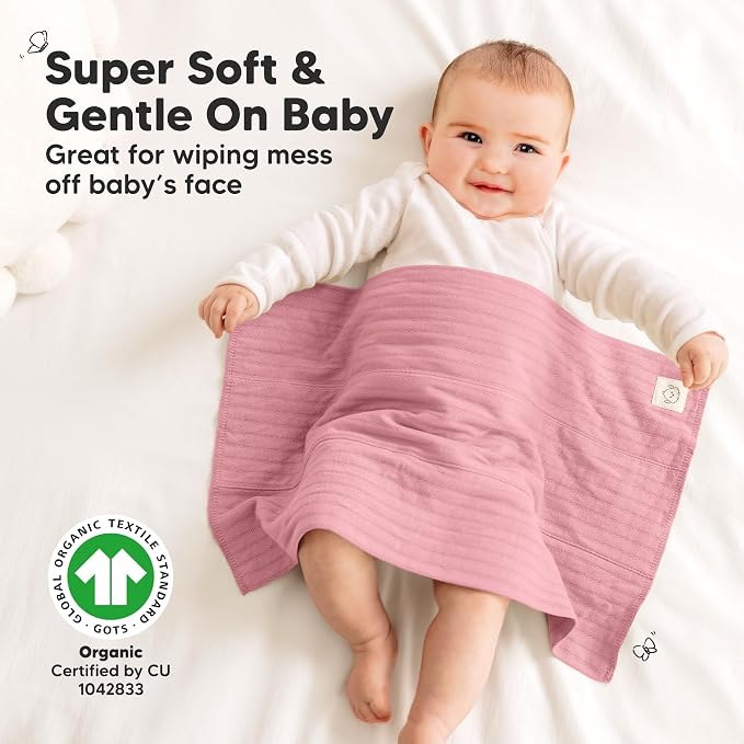 KeaBabies Organic Cotton Burp Cloths Baby Girl, Boy - Image 4
