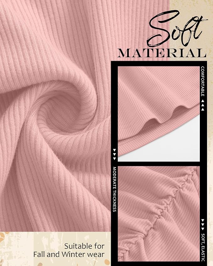 4 Packs Womens Maternity Shirts Long Sleeve Cotton Ribbed Pregnancy Mock Neck - Image 6