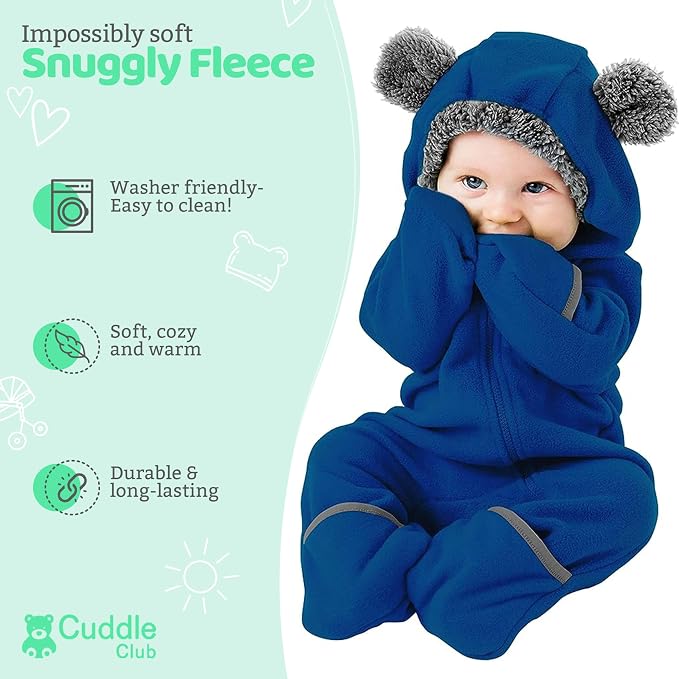 Cuddle Club Fleece Baby Bunting Bodysuit - Image 2