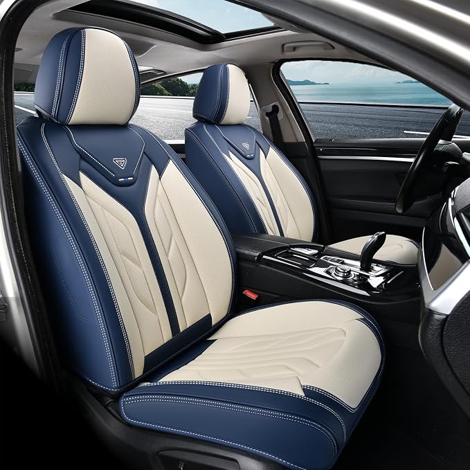 Coverado Car Seat Covers Front Seats Only, Leather Car Seat Protectors by COVERADOAUTO