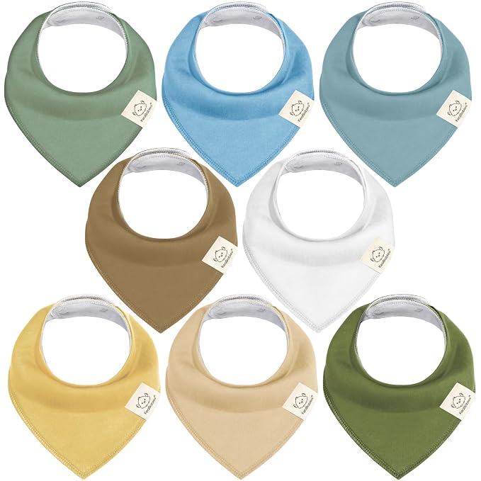 8-Pack Organic Baby Bandana Bibs by KeaBabies