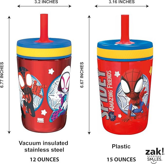 Zak Designs Spidey and His Amazing Friends Kelso Tumbler Set, Leak-Proof - Image 8