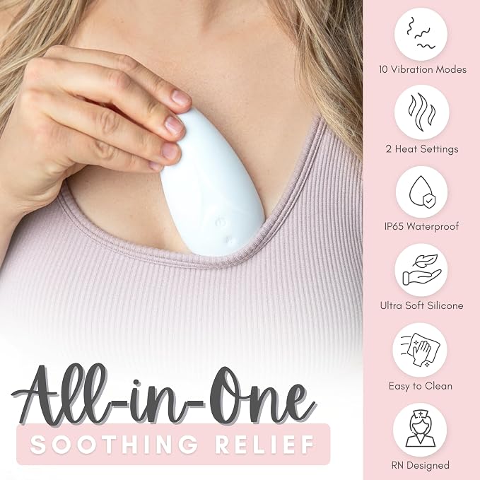 Cradle & Grace Warming Lactation Massager, Waterproof Breastfeeding Massager - Image 3