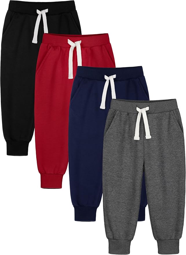 HXP 4 Pack Toddler Boys Sweatpants Pure Cotton Toddler Sweatpants Boys Kids by Unknown