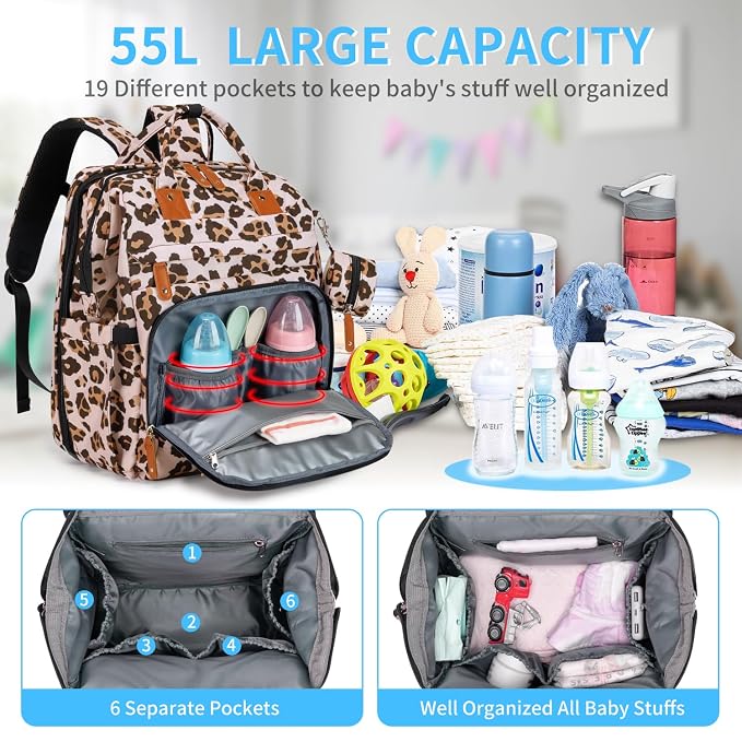 KABAQOO Diaper Bag Backpack - Image 2