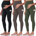 POSHDIVAH 3 Pack Women's Maternity Workout Leggings Over The Belly Pregnancy by Poshdivah