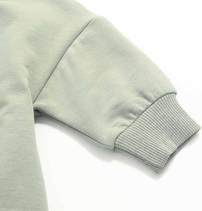 Bafeicao Baby Boy Girl Sweatshirt Romper Organic Cotton Solid Color Long Sleeve - Image 4