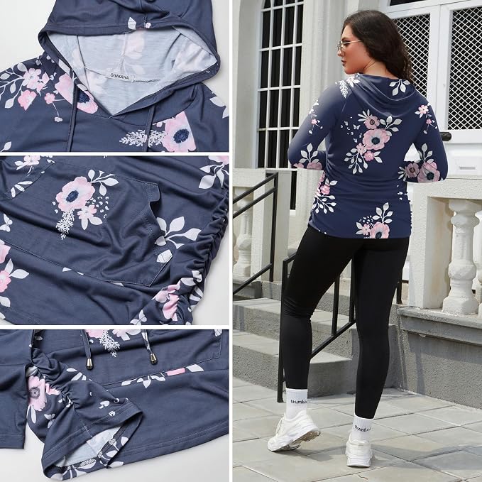 GINKANA Maternity Hoodie Long Sleeves Shirts Casual Maternity Top Pregnancy - Image 6