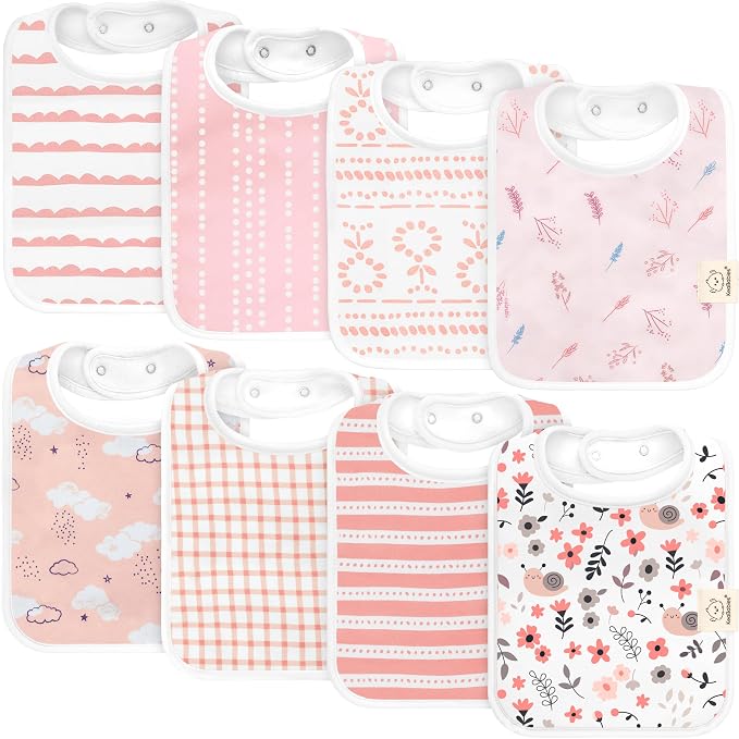 KeaBabies 8-Pack Organic Baby Bibs by KeaBabies