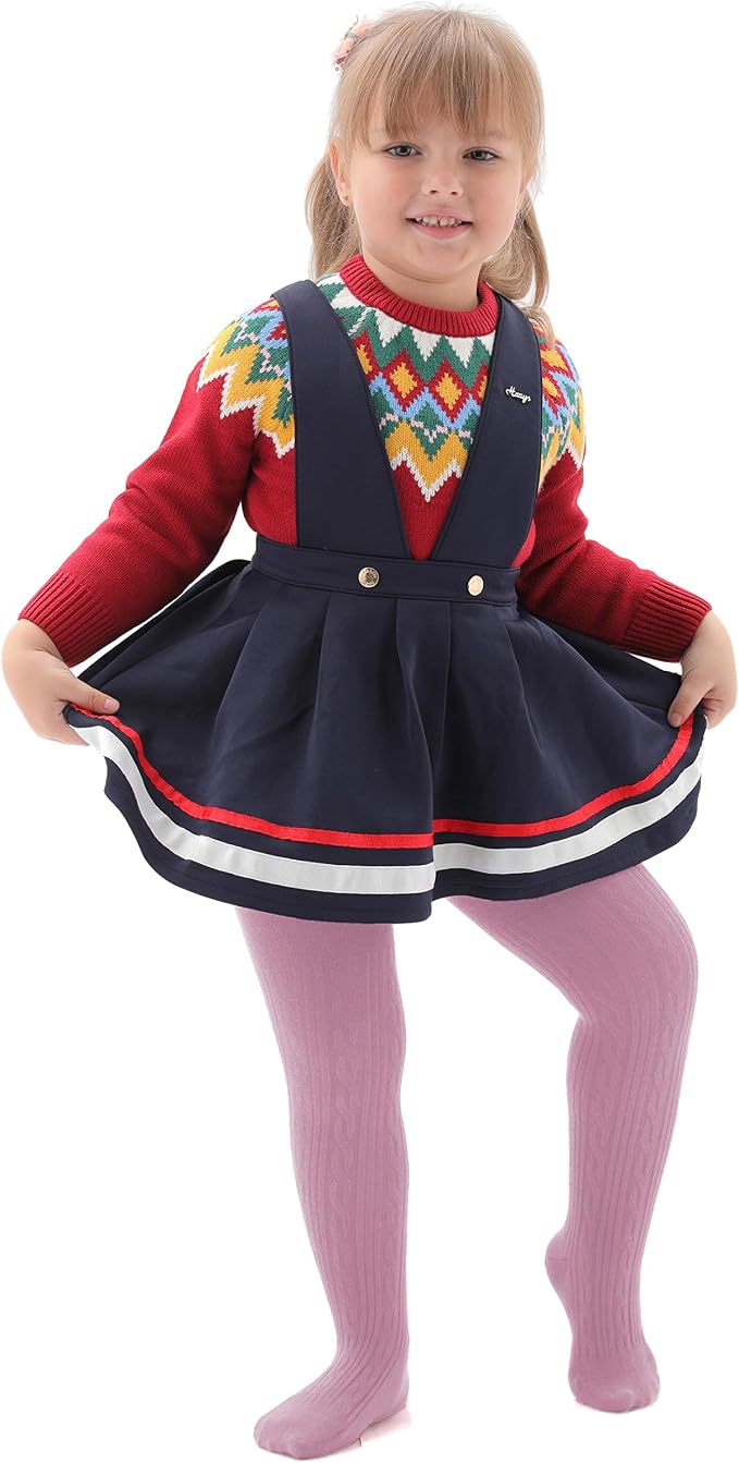 EPEIUS Baby Girl Tights Thick Cable Knit Leggings Stockings Cotton Pantyhose - Image 6