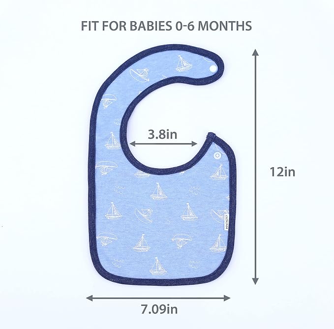 DOKMA Set 8 Organic Cotton Baby Drool Bibs - Image 3
