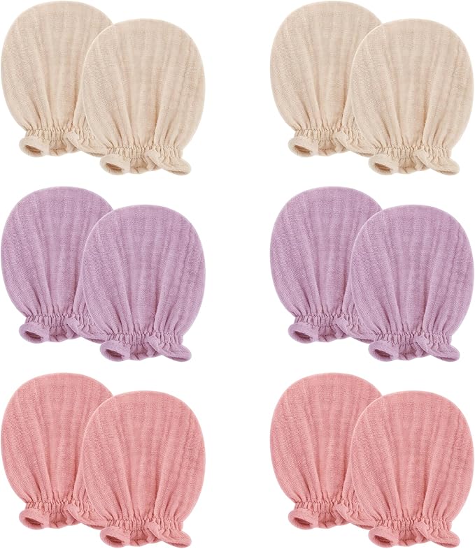 Pro Goleem Muslin Baby Mittens for Newborn, 100% Cotton No Scratch Soft by ProGoleem