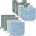 Tallew 8 Pack Baby Bibs and Muslin Burps by Tallew