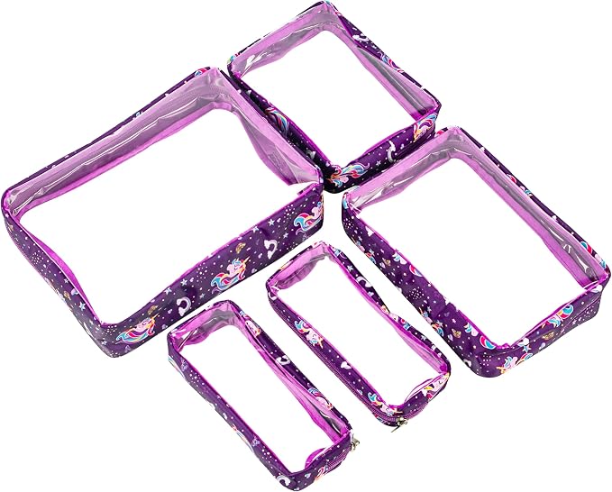 TSA Approved 5-Piece Diaper Bag Organizer Pouch Set Clear Waterproof TPU Kids - Image 6