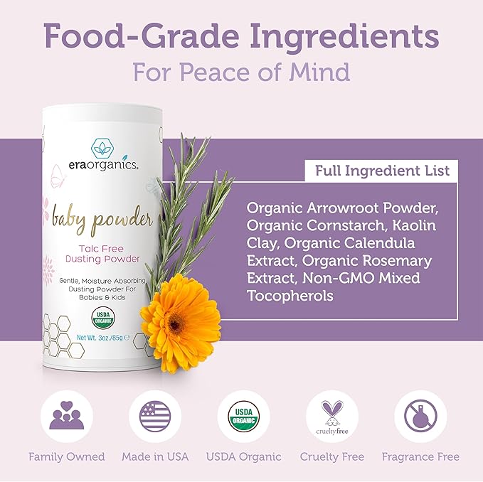 Era Organics Talc-Free Organic Baby Powder - Image 6