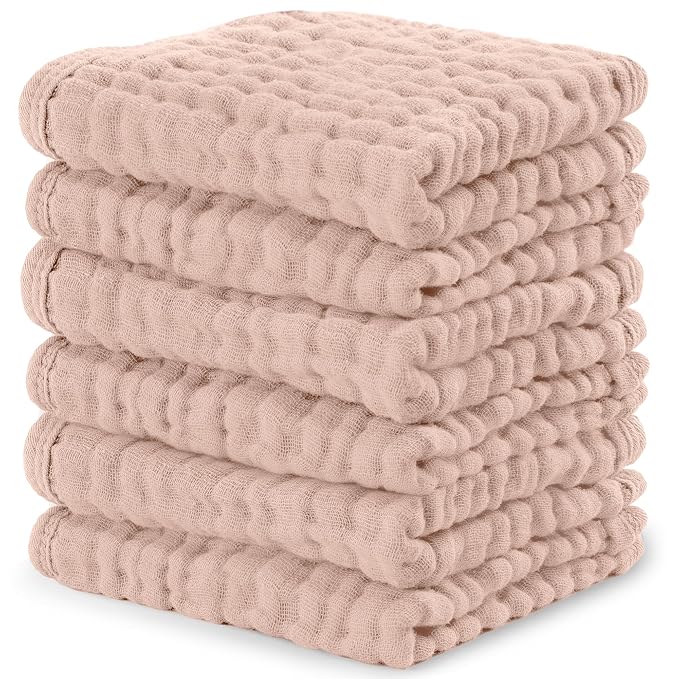 Comfy Cubs Muslin Baby Washcloths 6 Pack by ComfyCubs