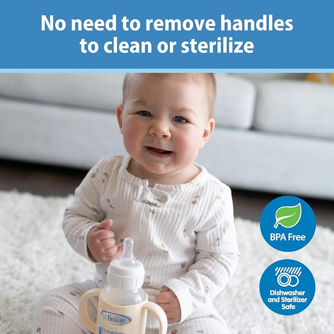 Dr. Brown's Narrow Baby Bottle Handles, 100% Silicone, Easy Grip Removable - Image 7