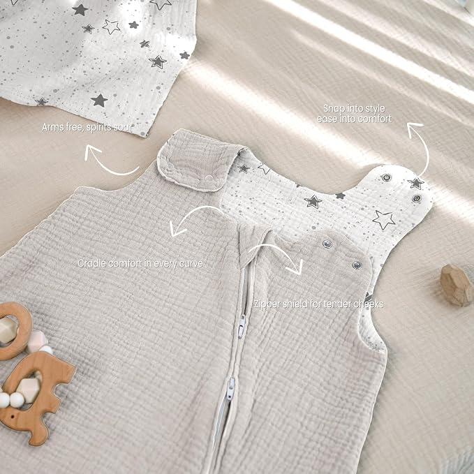 lulumoon Sleep Sack Muslin for Baby: Cotton Wearable Blanket for 3-9 Months - Image 7