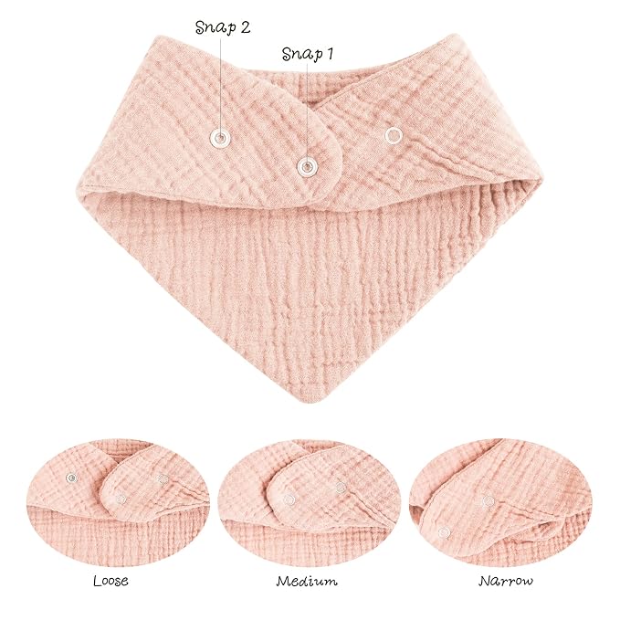 Konssy Muslin Baby Bibs 10 Pack Baby Bandana Drool Bibs 100% Cotton - Image 3
