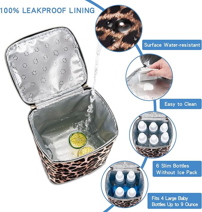 BreastMilk Cooler Bag with Ice Pack Fits 4 Baby Bottles Up to 9 Ounce, Baby - Image 2