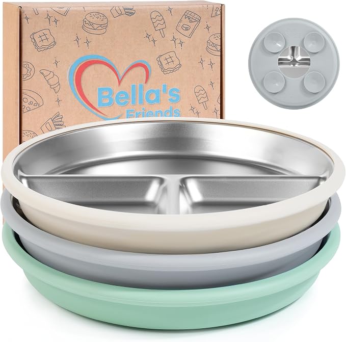 Bella’s Friends Stainless Steel Baby Plates by Unknown