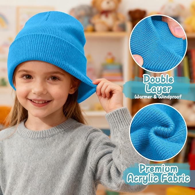 ZOORON Toddler Beanie Baby Kids Beanies Warm Winter Hat Knit Skull Cap - Image 3